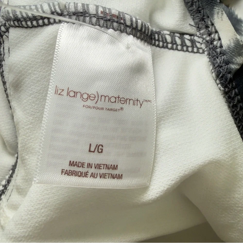 Liz Lange Maternity For Target Large Gray White Chevron Print One Piece Swimsuit